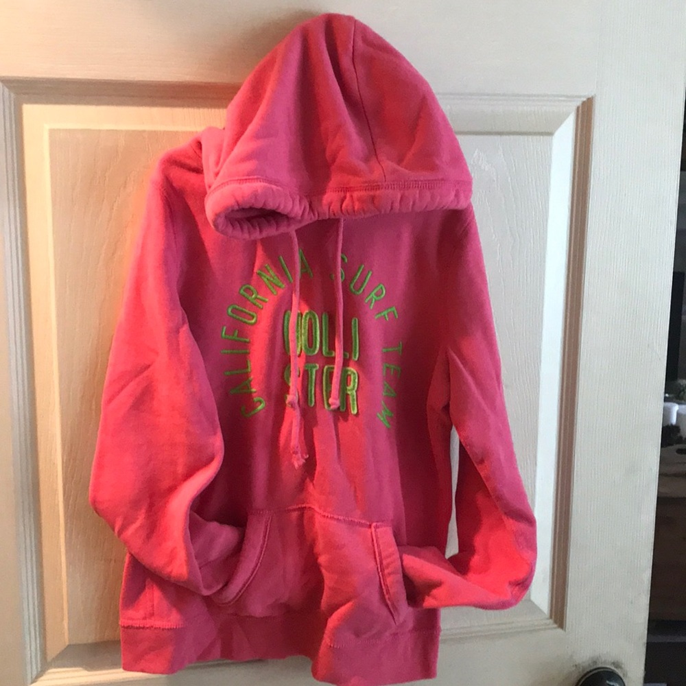 Girls pink Hollister hooded sweatshirt